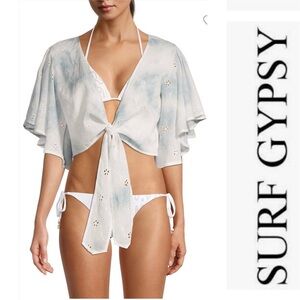 NWOT Surf Gypsy TieDye Tie Front CoverUp Top m